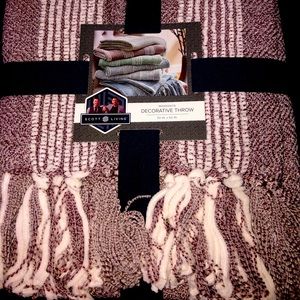 Decorative bed Throw. Burgundy and cream color.